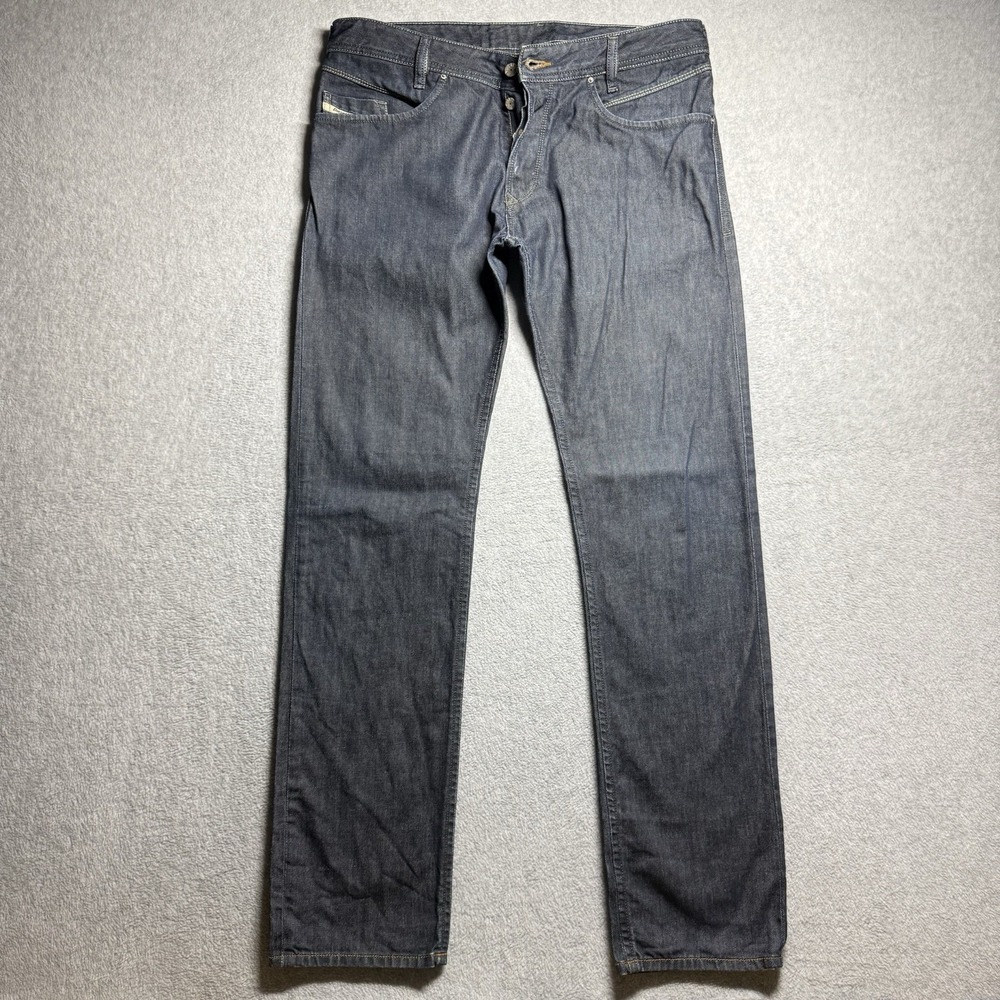Diesel Jeans Mens‎ 34x34 Poiak Slim Tapered 0088Z Dark Wash Clean Zipper Pockets